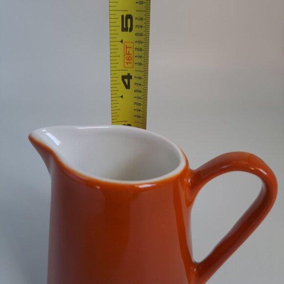Syracuse China Restaurant Ware Orange Porcelain Creamer Syralite USA - Picture 9 of 10